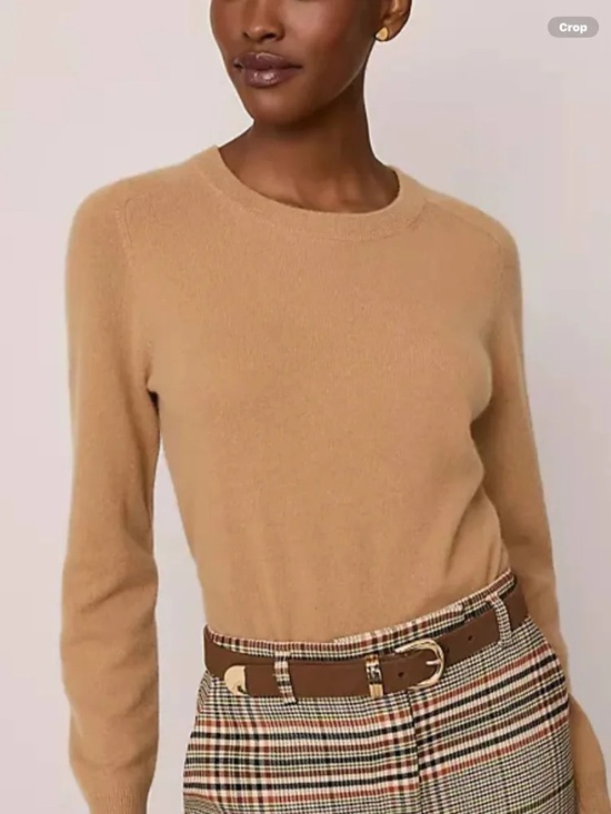 Ann Taylor Sweaters - Ann Taylor 100% Cashmere Crewneck Sweater Camel Tan XL